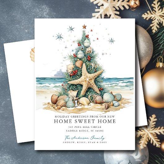 熱帯クリスマスの引っ越しのお知らせ 案内ポストカード