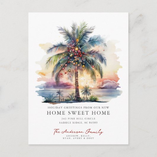 熱帯クリスマスの引っ越しのお知らせ 案内ポストカード (正面)