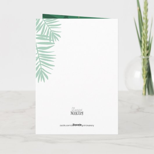 熱帯クリスマスオーナメントカスタム写真折り畳み カード (裏面)