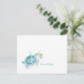 熱帯クリスマスカード水色ウミガメ ポストカード (スタンド正面)