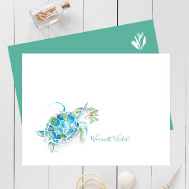 熱帯クリスマスカード水色ウミガメ ポストカード