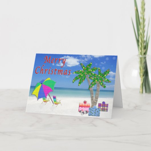 熱帯クリスマスカード(ビーチ付) シーズンカード (正面)