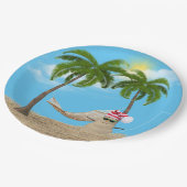 熱帯クリスマスサンドマンハンモック紙プラ ペーパープレート (アングル)