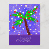熱帯クリスマスツリーの雪の点メリークリスマス シーズンポストカード (正面)