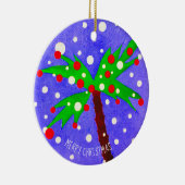 熱帯クリスマスツリーの雪の点メリークリスマス セラミックオーナメント (右)