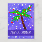 熱帯クリスマスツリーの雪の点、メリークリスマス シーズンポストカード (正面)