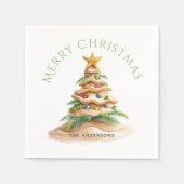 熱帯クリスマスツリー スタンダードカクテルナプキン (正面)