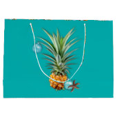 熱帯クリスマスパイナップルラージ抱き枕 ラージペーパーバッグ (裏面)