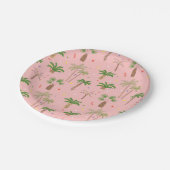 熱帯クリスマスパームツリーパターン ペーパープレート (アングル)