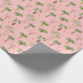 熱帯クリスマスパームツリーパターン ラッピングペーパー (角)