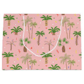 熱帯クリスマスパームツリーパターン ラージペーパーバッグ (正面)