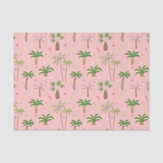 熱帯クリスマスパームツリーパターン 薄葉紙 (正面)
