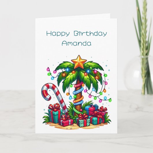 熱帯クリスマスパームツリー カード (正面)