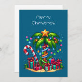 熱帯クリスマスパームツリー シーズンカード (正面/裏面)