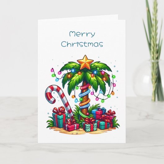 熱帯クリスマスパームツリー シーズンカード (正面)