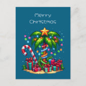 熱帯クリスマスパームツリー シーズンポストカード (正面)