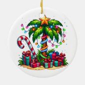 熱帯クリスマスパームツリー セラミックオーナメント (裏面)