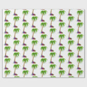 熱帯クリスマスパームツリー ラッピングペーパー (フラット)