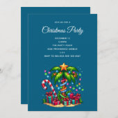 熱帯クリスマスパームツリー 招待状 (正面/裏面)