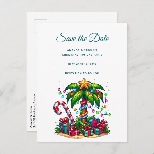 熱帯クリスマスパームツリー 案内ポストカード (正面/裏面)