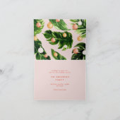 熱帯クリスマスパームモダン植物性フラミンゴ シーズンカード (内部)