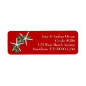 熱帯クリスマスヒトデ差出人住所ラベル ラベル (正面)