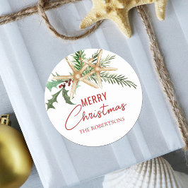 熱帯クリスマスビーチヒトデ ラウンドシール