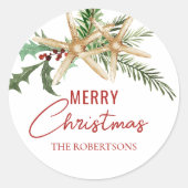 熱帯クリスマスビーチヒトデ ラウンドシール (正面)