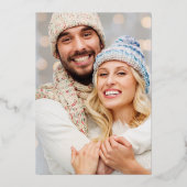 熱帯クリスマスピンクフラミンゴ水色 箔シーズンカード (裏面)