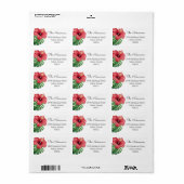 熱帯クリスマスファミリーの花葉の住所 ラベル (フルシート)