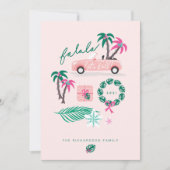 熱帯クリスマスファラがピンク転がクコンバーチブル シーズンカード (正面)