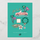 熱帯クリスマスファラがピンク転がクコンバーチブル 箔シーズンカード (正面)