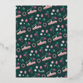 熱帯クリスマスファラがピンク転がクコンバーチブル 箔シーズンカード (裏面)