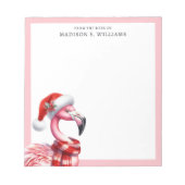 熱帯クリスマスフラミンゴ ノートパッド (正面)