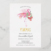 熱帯クリスマスブライダルシャワー招待状 箔シーズンカード (正面)