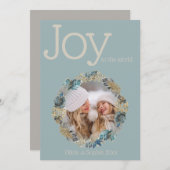 熱帯クリスマスブルーの葉の丸いフォトフレーム (正面/裏面)