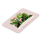 熱帯クリスマスヤシの植物フモダンラミンゴ  マグネット (左側)