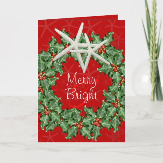 熱帯クリスマスリースグリーティングカード シーズンカード (正面)