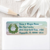 熱帯クリスマスリース海スキニーアドレス ラベル (インサイチュ)