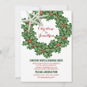 熱帯クリスマスリース結婚式招待状 招待状 (正面)