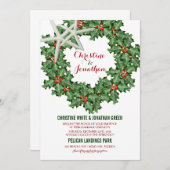 熱帯クリスマスリース結婚式招待状 招待状 (正面/裏面)
