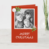 熱帯クリスマス写真テンプレート折り畳みカード シーズンカード (正面)