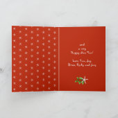 熱帯クリスマス写真テンプレート折り畳みカード シーズンカード (内部)