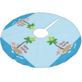 熱帯クリスマス島 ブラッシュドポリエステルツリースカート (アングル)