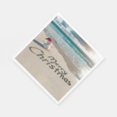 熱帯クリスマス雪だるまオンビーチ スタンダードランチョンナプキン (角)