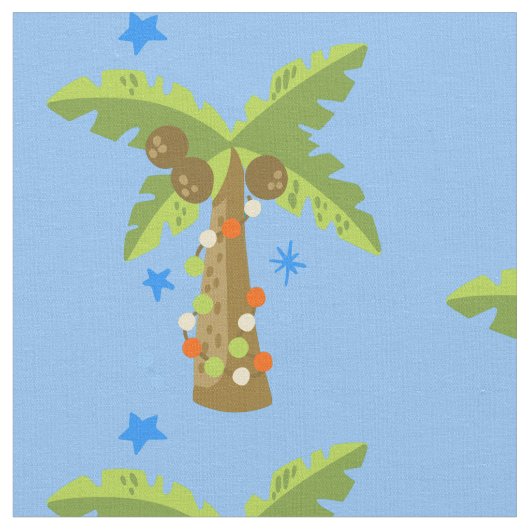 熱帯クリスマス7月のヤシの木の夏のクリスマス ファブリック (クローズアップ)