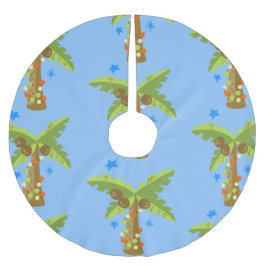 熱帯クリスマス7月のヤシの木の夏のクリスマス ブラッシュドポリエステルツリースカート