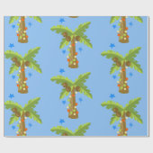 熱帯クリスマス7月のヤシの木の夏のクリスマス ラッピングペーパー (フラット)