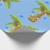 熱帯クリスマス7月のヤシの木の夏のクリスマス ラッピングペーパー (角)