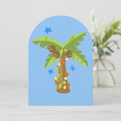 熱帯クリスマス7月のヤシの木の夏のクリスマス 招待状 (スタンド正面)